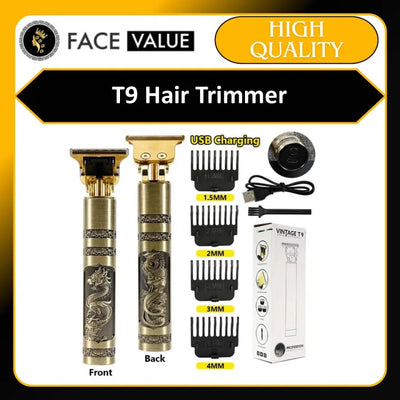 Face Value T9 Trimmer For Men Hair Zero Gapped Clipper Professional Cordless Haircut Electric Usb Charging Beard Trimmer For Men